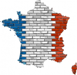  Magnetická mapa Francúzska, ilustrovaná, farebná