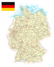  Magnetická mapa Nemecka, detailná, farebná