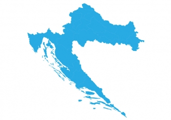  Magnetická mapa Chorvátska, ilustrovaná, modrá