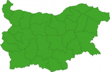  Magnetická mapa Bulharska, administratívna, zelená