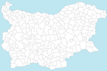  Magnetická mapa Bulharska, administratívna, biela