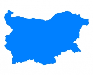 Magnetická mapa Bulharska, ilustrovaná, modrá