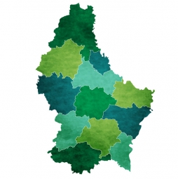  Magnetická mapa Luxembourgu, ilustrovaná, zelená