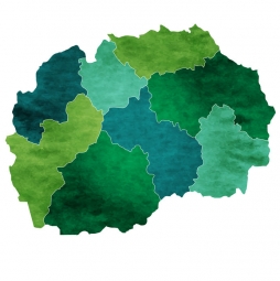  Magnetická mapa Macedónska, ilustrovaná, zelená