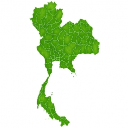  Magnetická mapa Thajska, ilustrovaná, zelená