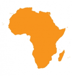  Magnetická mapa Afriky, ilustrovaná, oranžová