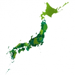  Magnetická mapa Japonska, ilustrovaná, zeleno-žltá