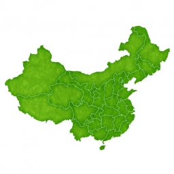  Magnetická mapa Číny, ilustrovaná, zelená