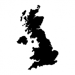  Magnetická mapa Veľkej Británie, ilustrovaná, čierna