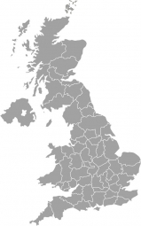  Magnetická mapa Veľkej Británie, ilustrovaná, šedá
