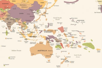  Magnetická mapa, ilustrovaná, vintage