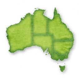  Magnetická mapa Austrálie, ilustrovaná, zelená