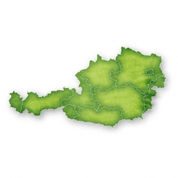  Magnetická mapa Rakúska, ilustrovaná, zelená