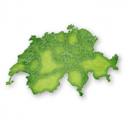  Magnetická mapa Švajčiarska, ilustrovaná, zelená