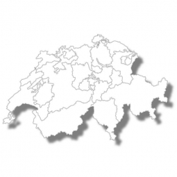  Magnetická mapa Švajčiarska, ilustrovaná, slepá