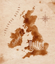  Magnetická mapa, watercolor, hnedá