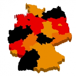  Magnetická mapa Nemecka, ilustrovaná, farebná