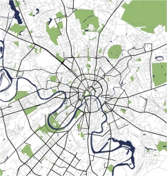  Magnetická mapa Moskvy, ilustrovaná, farebná