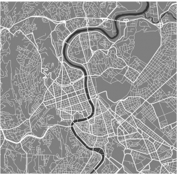  Magnetická mapa Ríma, ilustrovaná, bielo-šedá