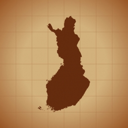  Magnetická mapa Fínska, ilustrovaná, hnedá