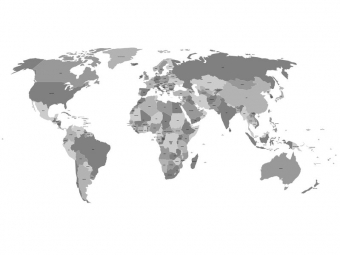  Magnetická mapa sveta, ilustrovaná, šedá