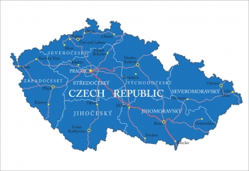  Magnetická mapa Česka, ilustrovaná, modrá