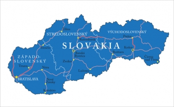  Magnetická mapa Slovenska, ilustrovaná, modrá