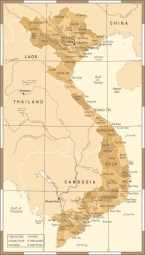  Magnetická mapa, vintage, hnedá