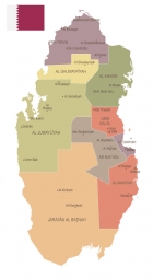  Magnetická mapa Kataru, detailná, farebná