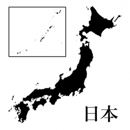  Magnetická mapa Japonska, ilustrovaná, čierna