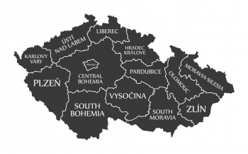  Magnetická mapa Česka, ilustrovaná, čierna