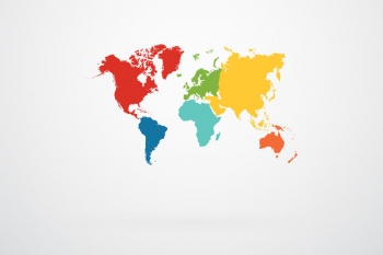  Magnetická mapa sveta, ilustrovaná, farebná