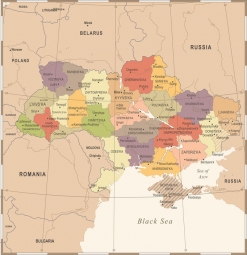  Magnetická mapa Ukrajiny, ilustrovaná, farebná