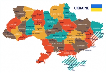  Magnetická mapa Ukrajiny, ilustrovaná, detailná