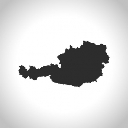  Magnetická mapa Rakúska, ilustrovaná, šedá