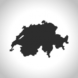  Magnetická mapa Švajčiarska, ilustrovaná, šedá