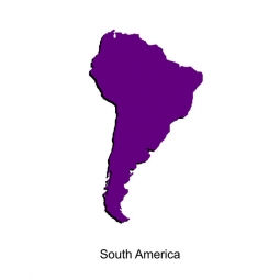  Magnetická mapa Južnej Ameriky, ilustrovaná, fialová