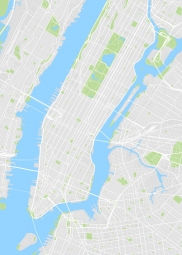  Magnetická mapa New yorku, ilustrovaná, bez popiskov