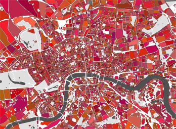  Magnetická mapa Londýna, ilustrovaná, farebná