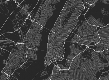  Magnetická mapa New yorku, ilustrovaná, čierna
