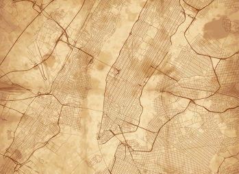  Magnetická mapa New yorku, ilustrovaná, béžová