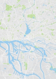  Magnetická mapa Hamburgu, ilustrovaná, farebná