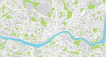  Magnetická mapa Newcastlu, ilustrovaná, farebná