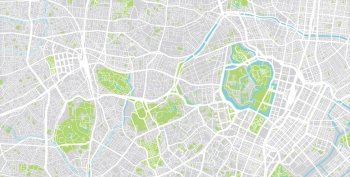  Magnetická mapa Tokia, ilustrovaná, farebná