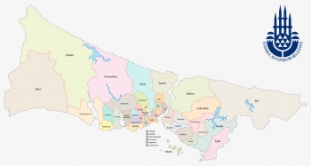  Magnetická mapa Istanbulu, administratívna, farebná