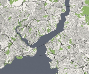  Magnetická mapa Istanbulu, ilustrovaná, farebná