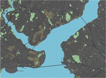  Magnetická mapa Istanbulu, ilustrovaná, farebná