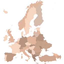  Magnetická mapa Európy, ilustrovaná, farebná