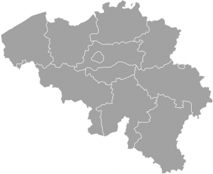  Magnetická mapa Belgicka, ilustrovaná, šedá