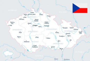  Magnetická mapa Česka, ilustrovaná, detailná